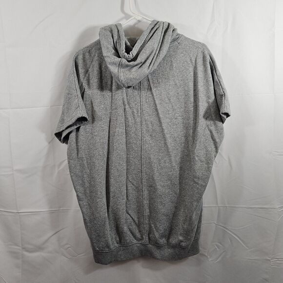 Nike Hoodie Womens S Small Gray Funnel Cowl Pullover Short Sleeve 8039 - Picture 4 of 7